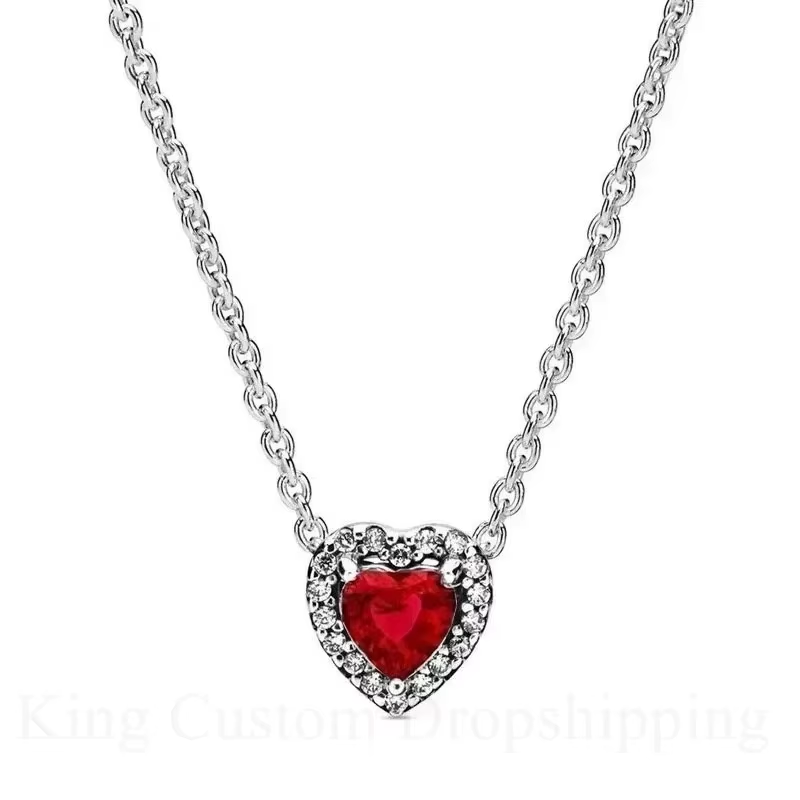 New Eternal Real Rose Rotating Box Heart Crystal Diamond Necklace Valentine'S Day Birthday Jewelry Gift for Friends and Lover