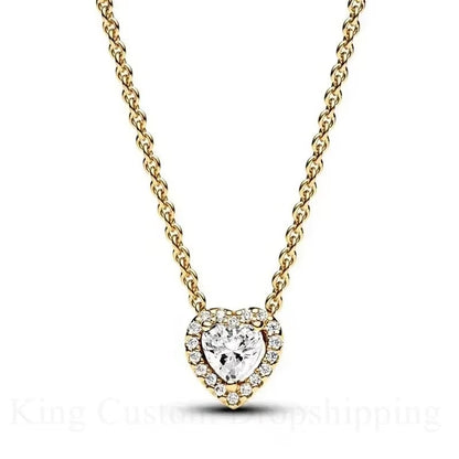 New Eternal Real Rose Rotating Box Heart Crystal Diamond Necklace Valentine'S Day Birthday Jewelry Gift for Friends and Lover